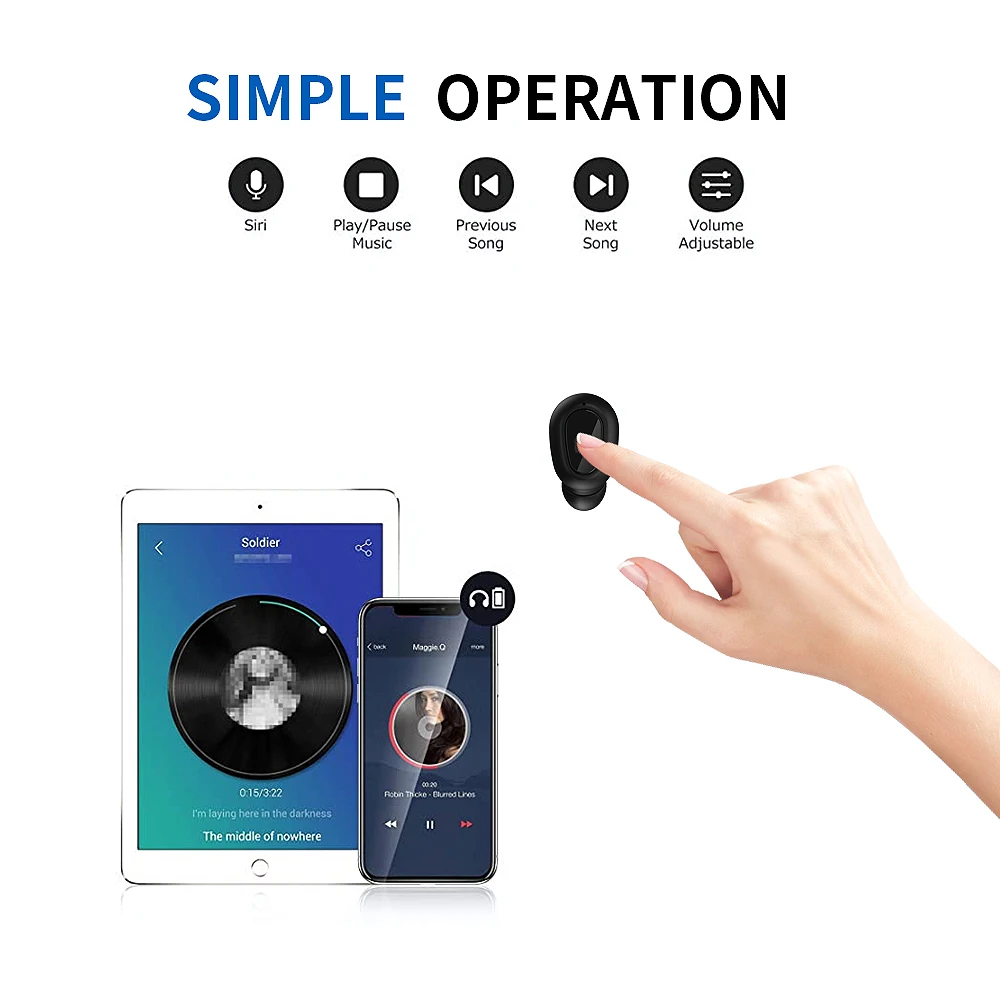 
New Blue tooth headset mobile accessories TWS wireless stereo earbuds earphone wireless headset 