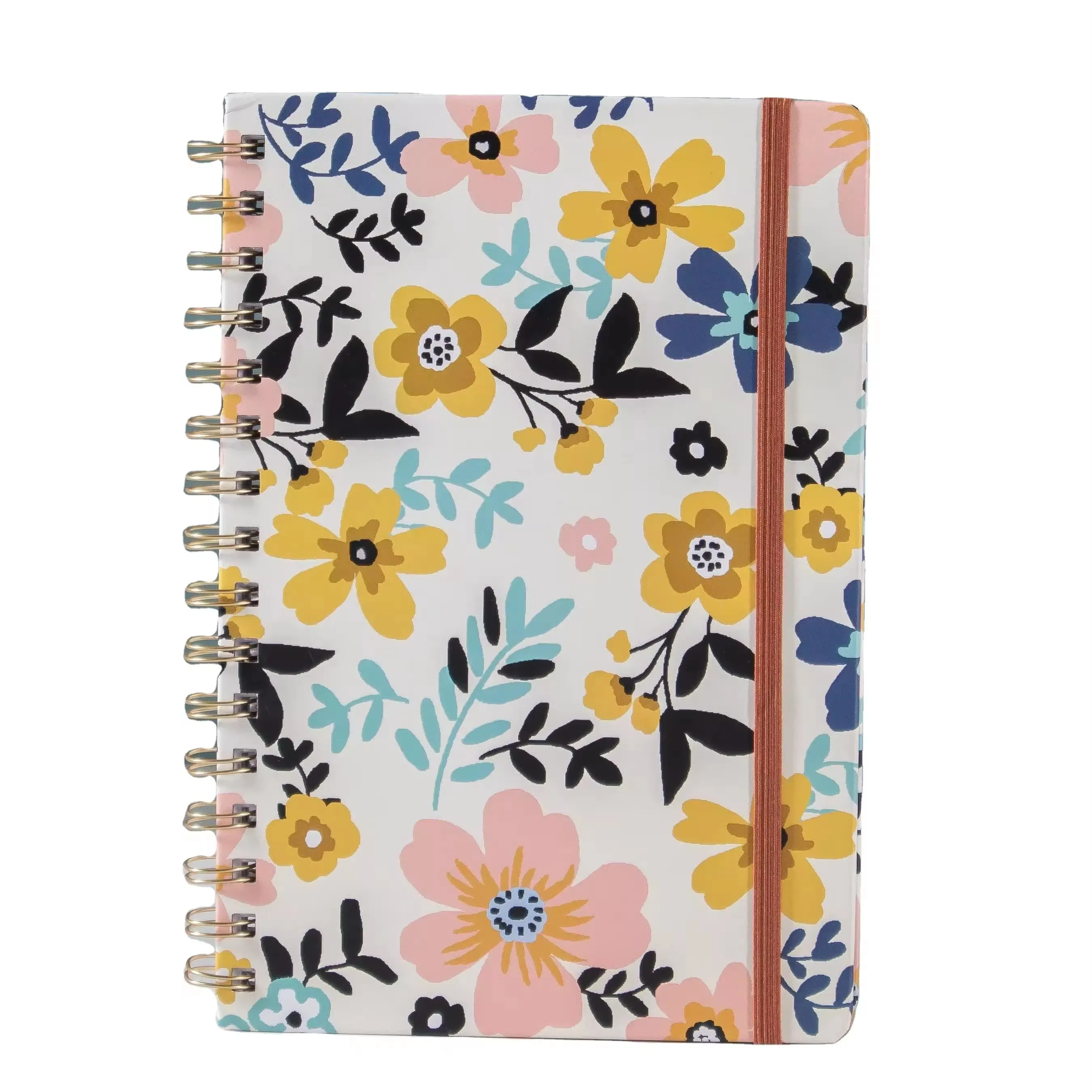 Free Sample 2025 Weekly Planner Fancy Floral Flowery Weekly-Planner-Manufacturers 2025 Paper Cover With Elastic Band
