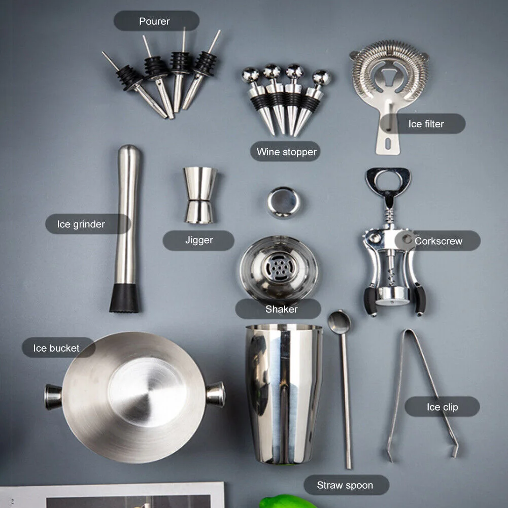 OUYADA Factory 1.5L Travel Picnic Stainless Steel Ice Bucket Strainer Set Bar Tool Accessories Wine Bottle for Beer