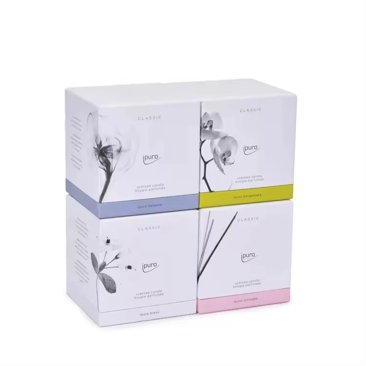 Empty Rigid Candle Boxes Luxury Custom Logo Cardboard Gift Box Decorated Candle Packing Box for Wedding Candles