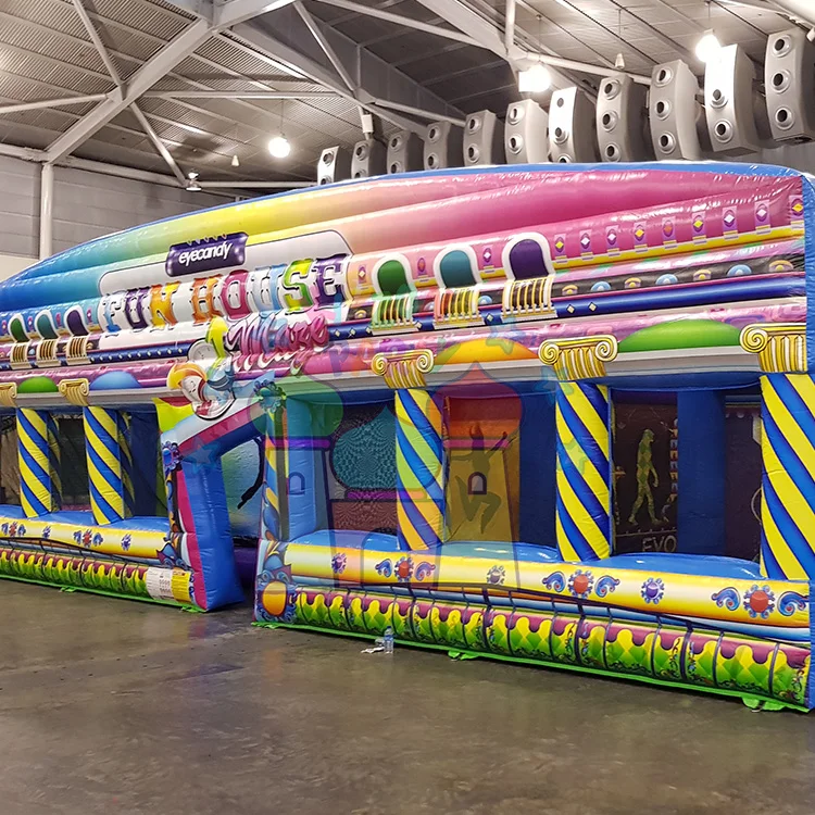 Outdoor party game inflatable castle maze carnival fun house maze for kids and adults