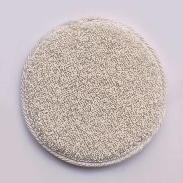Bath Sponge Brush Manufacturers 100%biodegradable Body Exfoliating Natural Round Cotton and Linen Customized Logo Acceptable