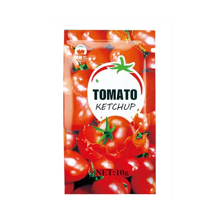 Fried Potatoes Dipping Seasoning Sauce Fast Food Hamburg Condiment 10 g Sachets Packaging Tomatoes Paste Tomato Ketchup Sachets