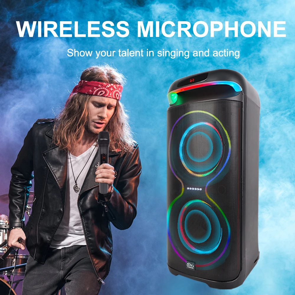 SING-E ZQS8258 изготовленный завод настраиваемый OEM/ODM динамик RGB Светодиодное освещение 50 Вт рожок для вечеринки компьютерный сценический мобильный телефон
