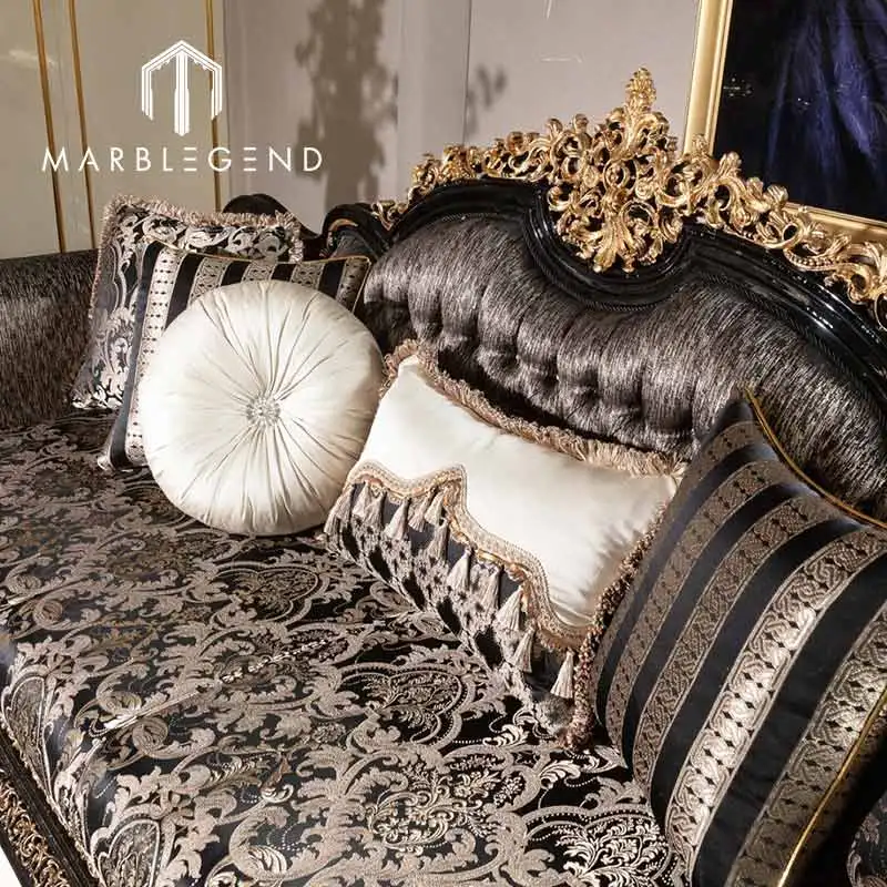 luxury palace decor antique sofa solid wood carved royal sofa set furniture interior design