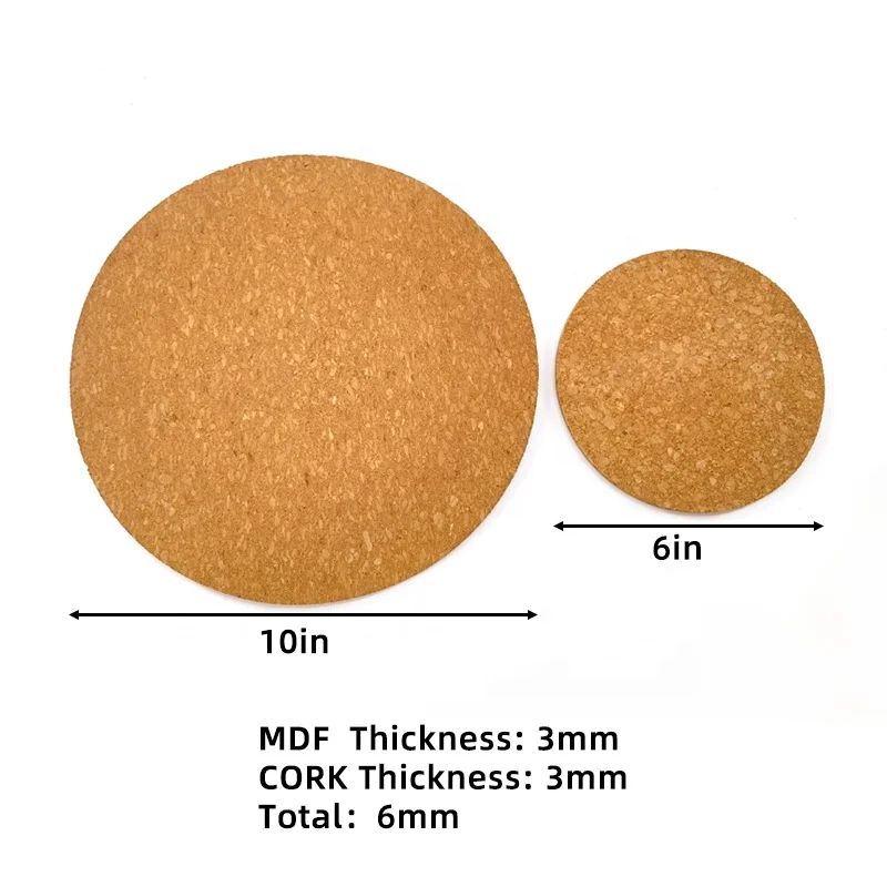 Large mdf coasters Hot Pot Stands placemat round wood Cork Coasters Round Cork board Placemats Kitchen Hot Pads for Hot Pots