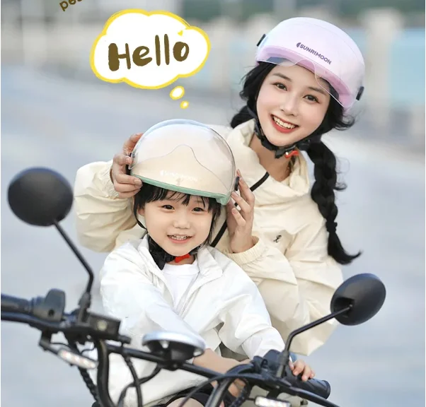 New Parent-Child Car Helmet for Boys and Girls Adult Universal 3C Four Seasons Battery Electric Bicycle Scooter Protective Head