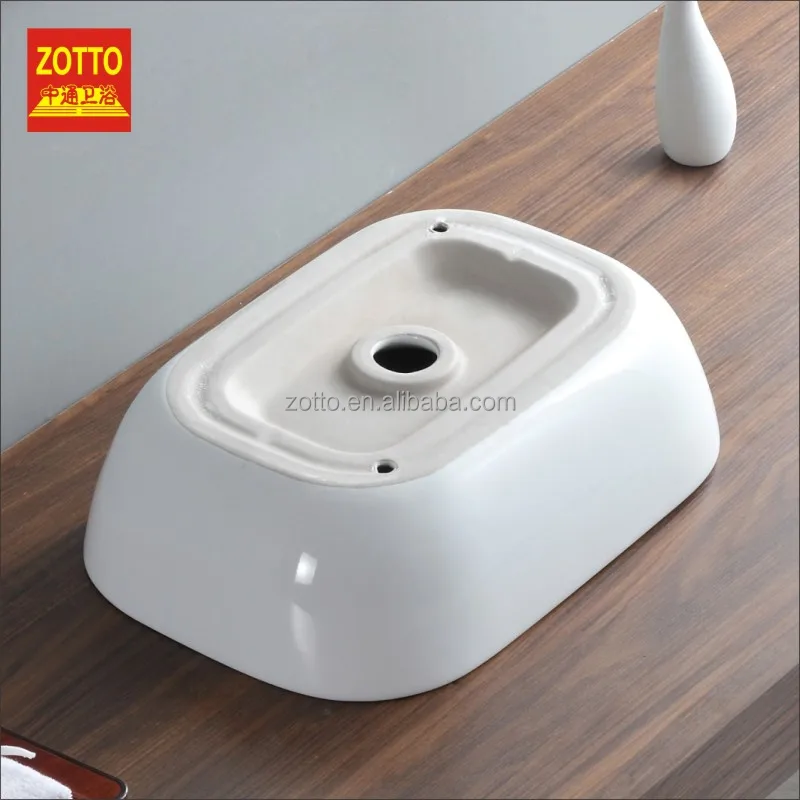 Hot Sale Bathroom Above Counter Washbasin White Countertop Sink Ceramic Art wash basin