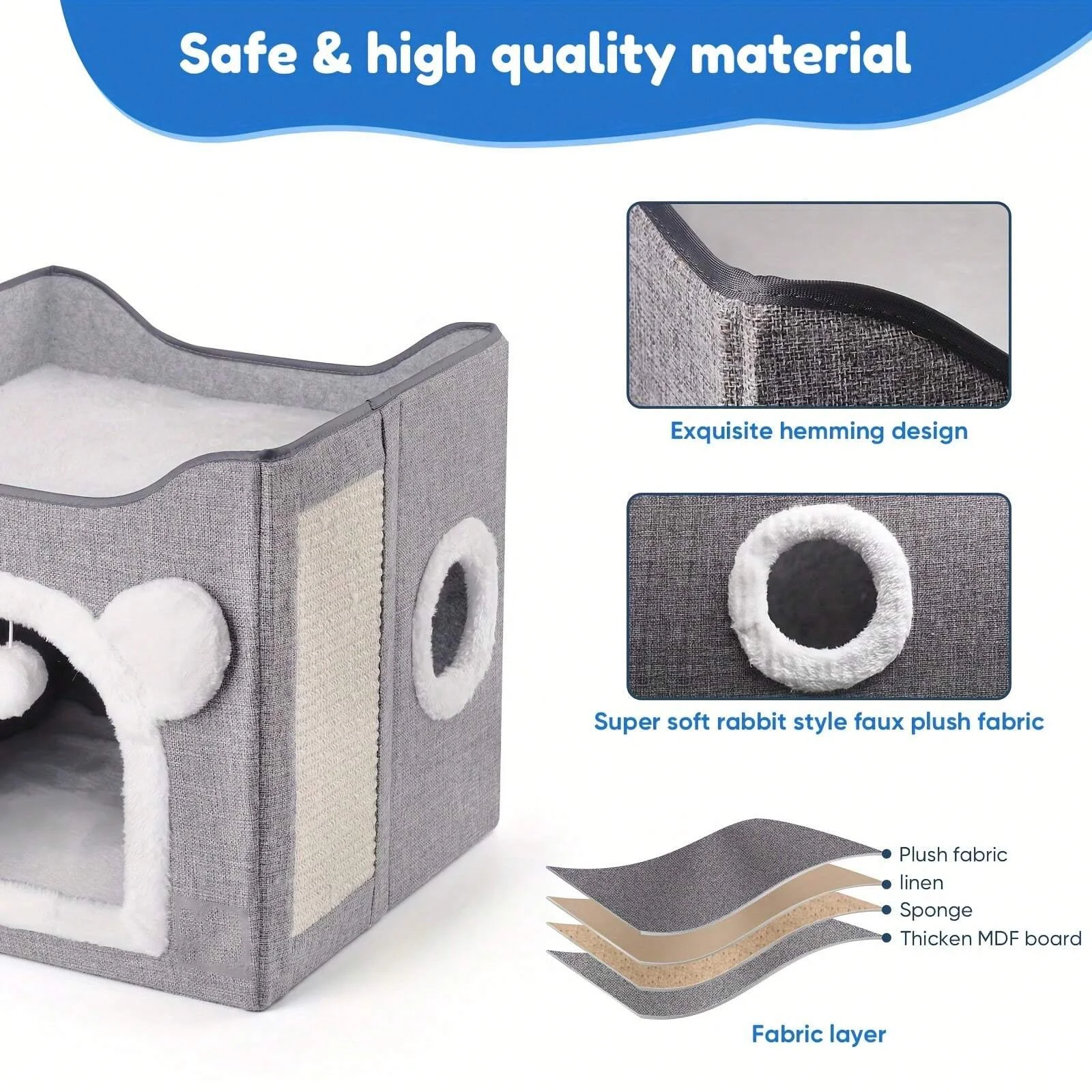 Double Layer Cat Nest Cat Bed Universal For All Seasons Winter Warmth Fully Enclosed Large Size Pet NestFully Enclosed