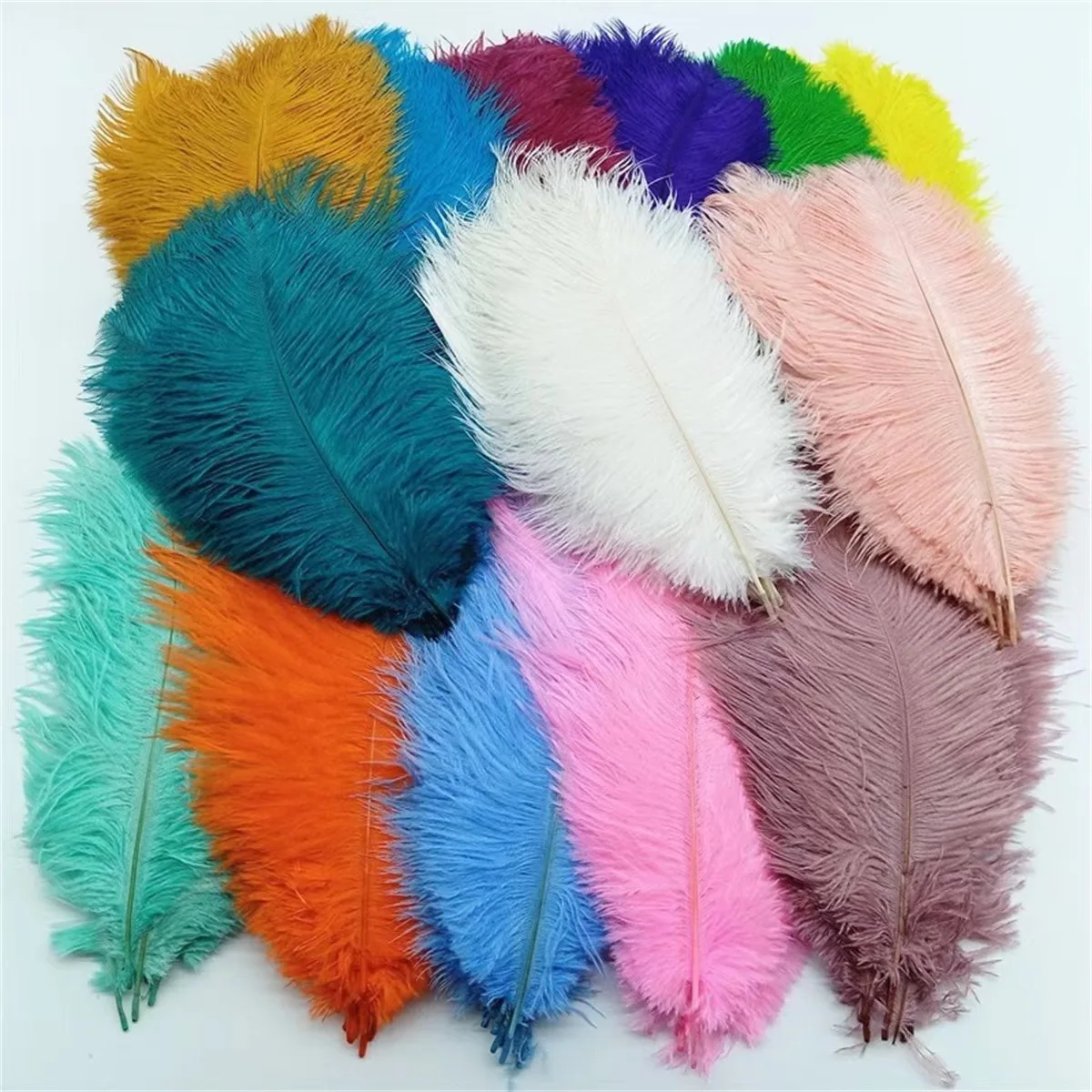 12-14 inch(30-35 cm)100 pcs Assorted colors Ostrich Feathers Plumes for Decoration