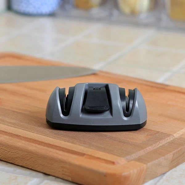 Kitchen Suction Cup Two Stages Diamond Ceramic Knife Stone Sharpener