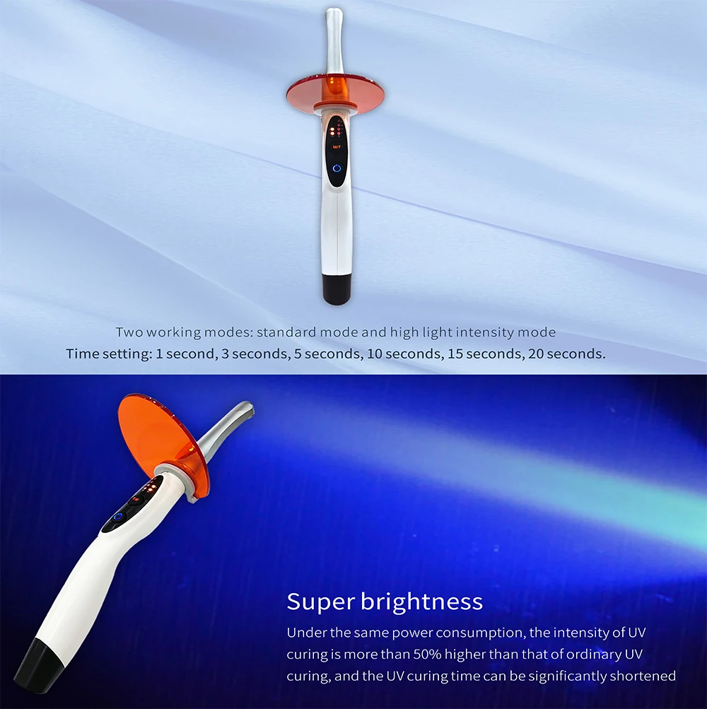 Blue Cordless LED Cure Lamp Wireless Curing Light Dental Curing Machine Can Adjustable Working Time Dental Equipment