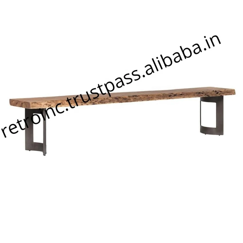 
Vintage Industrial Live Edge Bench Jodhpur Modern Acacia Live Edge Bench European Style French Design Bench 