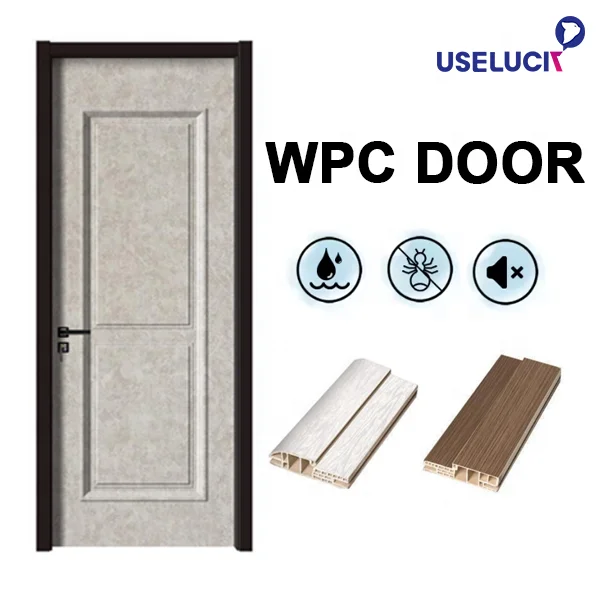 2024 Design Minimalist Italy White Single Bedroom WPC Door Designs Wooden Doors Ply Wood Paint Polish Colors Room Doors