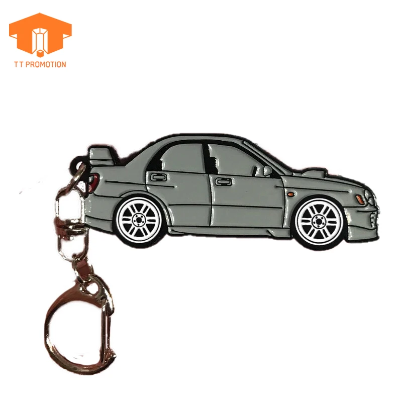 Customised Stainless Steel Wheels Car Shapes Keyring Promotional Metal Souvenirs Gift Enamel Car Keychain