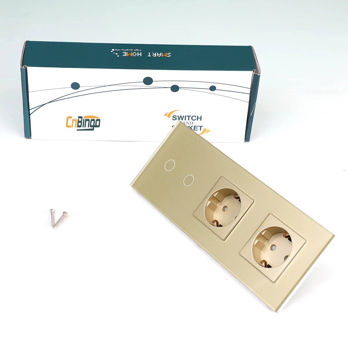 Bingoelec тройной стеклянный экран Сенсорная панель 228 мм умный Wi-Fi настенный сенсорный выключатель и двойная розетка умный дом