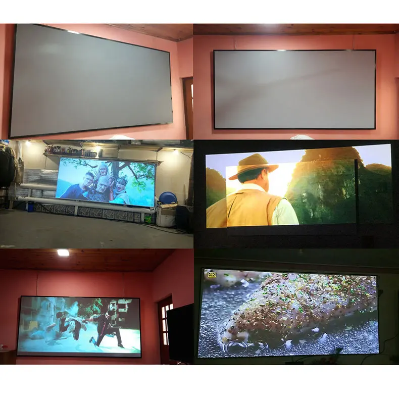 Custom Simple Folding Metal Anti-light Projection Screen 100 120 Inch Portable Outdoor HD Projector Pprojection Screen