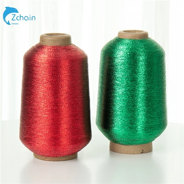 Free Sample Sparkle Metallic Knitting Thread Multicolor Polyester Lurex metal thread MX Type Metallic Yarn