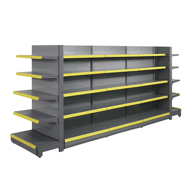 Custom Shopping Shelf Shop Rack Gondola Shelving Double-Sided Supermarket Shelves Display Shelves Grocery Store Racks