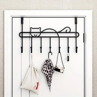 Kitchen Storage Rack Hooks Bedroom Door Rear Hook Clothes Hanger Holder Bags Towel Key Organizer Hooks