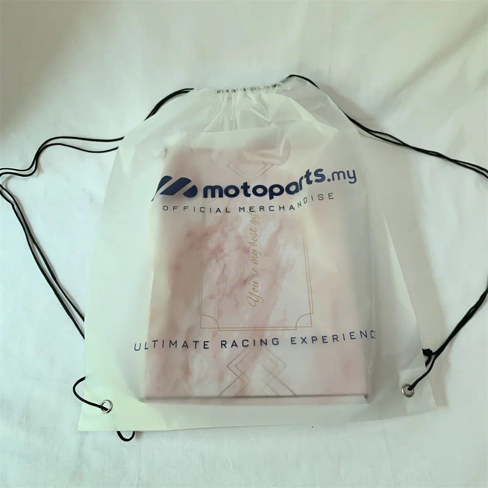 Promotional Gift Waterproof Sport EVA frosted plastic Backpack cotton drawstring pouch bags With Custom Printed Design Logo