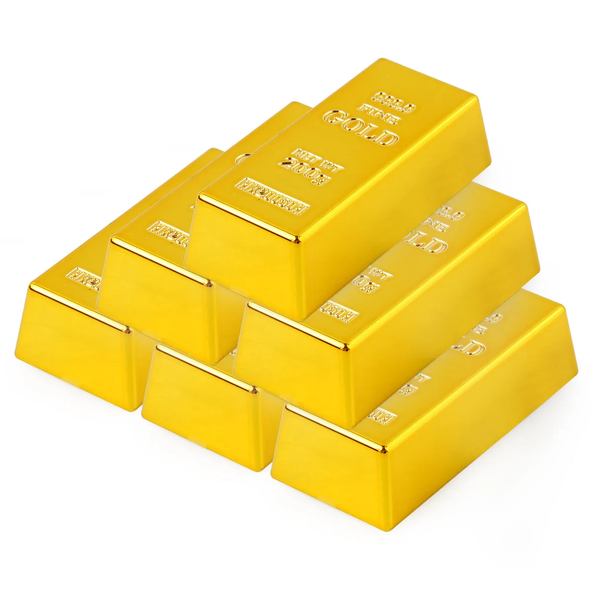 New Product Hot Selling Halloween Pirate Party Faux Durable Abs Artificial Gold Bars For Stage Decoration