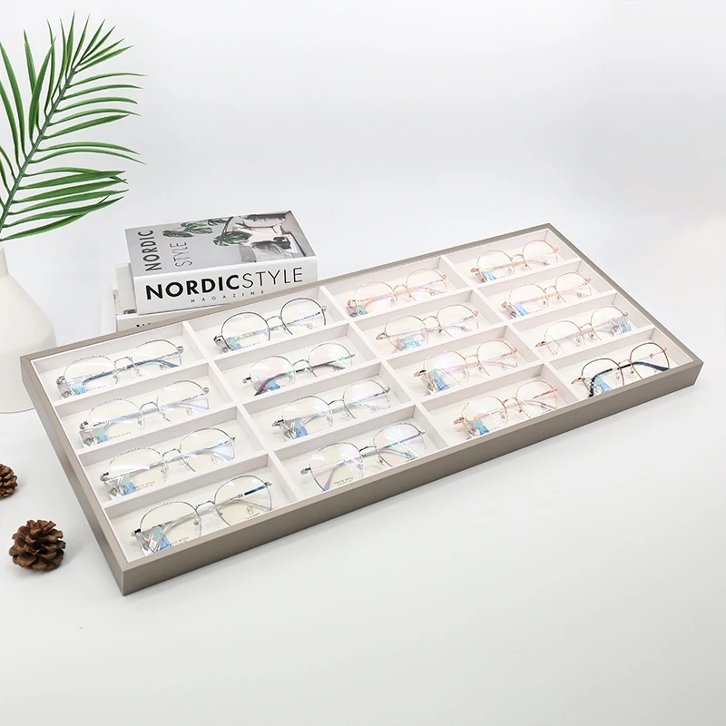 2022 Newest Custom Logo Eyeglasses Sunglasses Case 16 Slot Tray Eyewear Storage Box Lenses Display