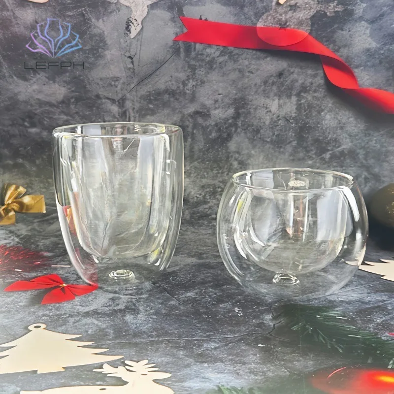 creative hot resistant Double Wall drinking cups borosilicate glasses mug handmade high borosilicate coffee cup for tea coca