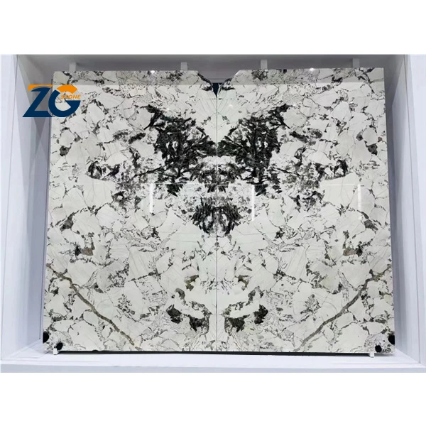 ZGSTONE натуральный Branco Alpinus белые бразильские гранитные плиты для роскошной столешницы под заказ