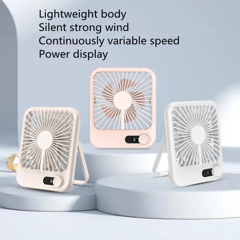 Portable Mini USB-Rechargeable Bladeless Cooling Fan Strong Wind 5V Plastic Table Foldable Office Car Use Easy Box/Ceiling