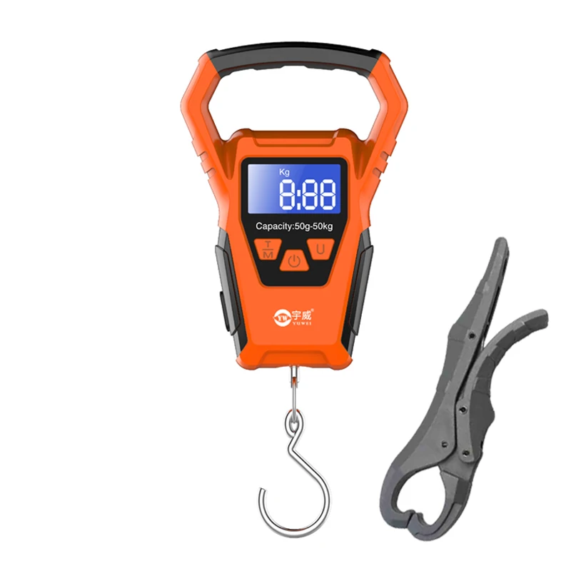 2024 Новые водонепроницаемые весы YUWEI, 50 кг, вес рыбы, цифровые рыболовные Весы с крючком