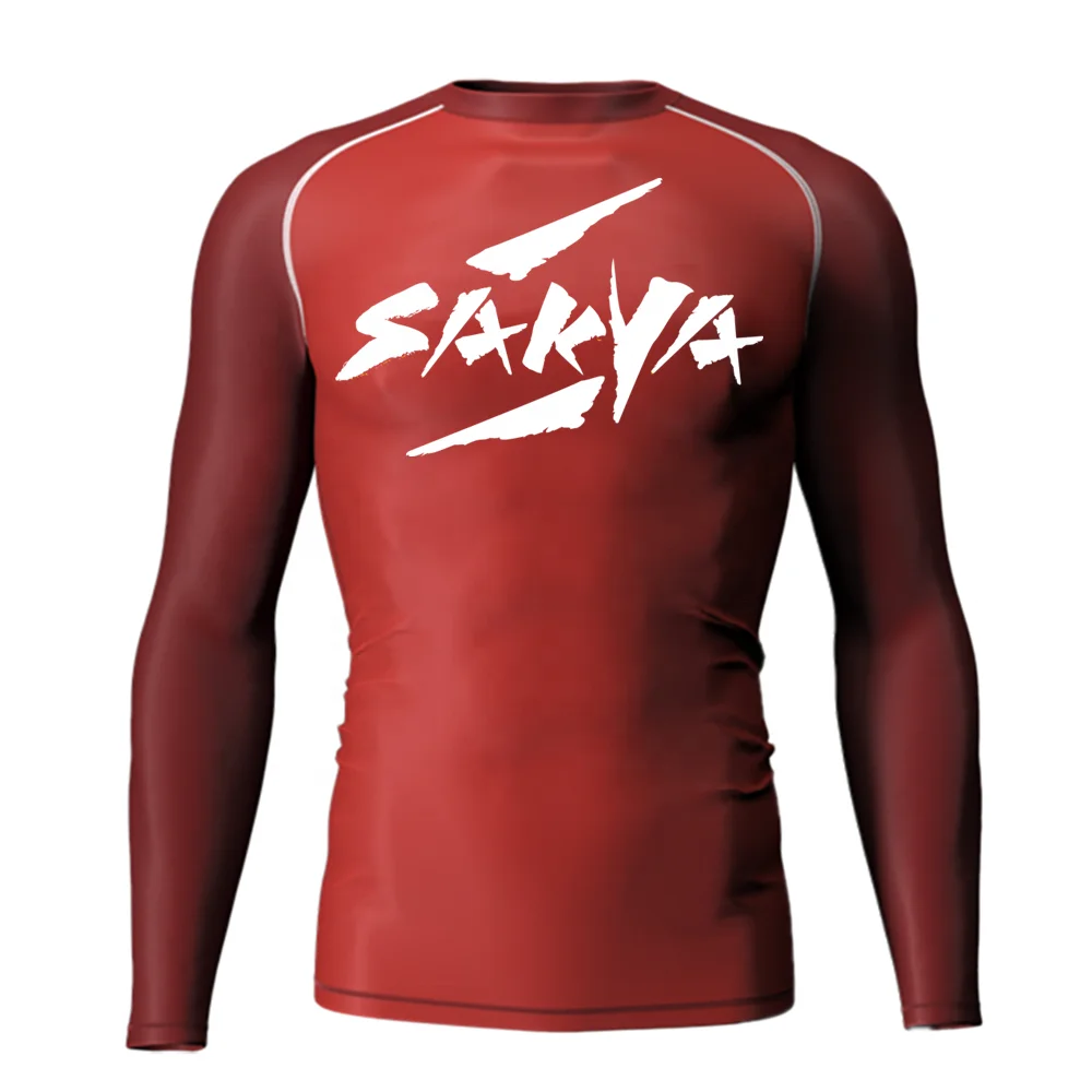 Plain Rash Guards No Gi Long Sleeve MMA Compression Shirt Rashguards For BJJ Rash Guards