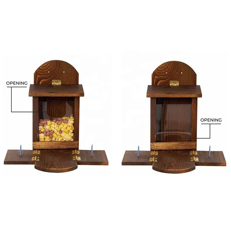 Wooden Squirrel Picnic Table Feeder Durable Squirrel Feeder Corn Cob with Solid Structure Stable Table Outdoor Decor