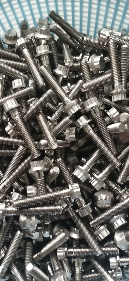 Grade5 M7 X 32mm Tc4 Titanium Bolts Wheel Hub 12-point Flange Ti Screws Forged Titanium Bolts For Car