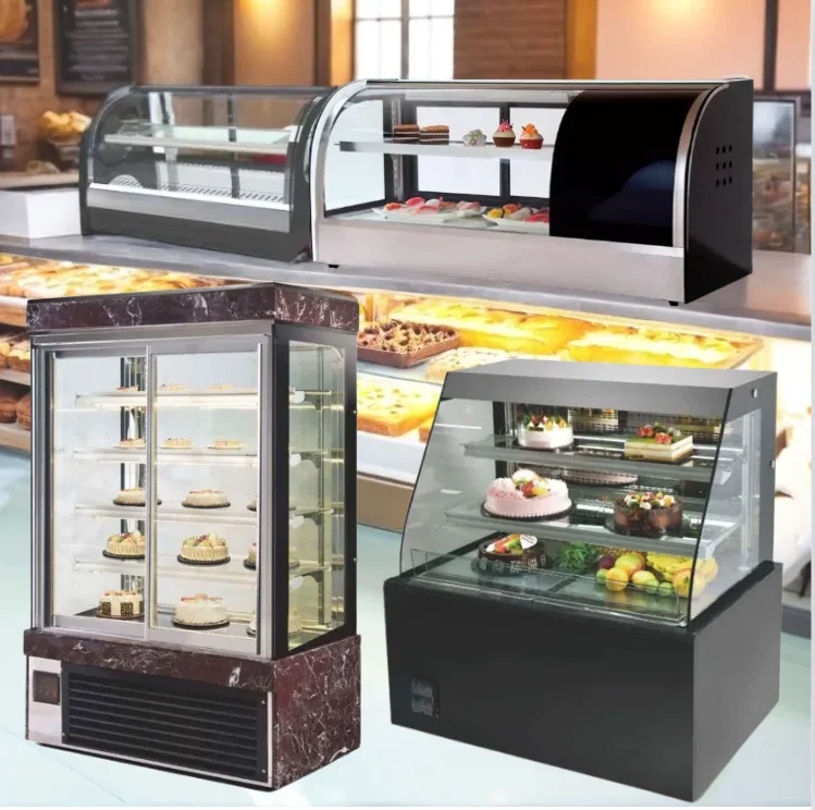 Commercial refrigerator freezing equipment stand bakery case display refrigerated table bread cake cabine transportation cooler