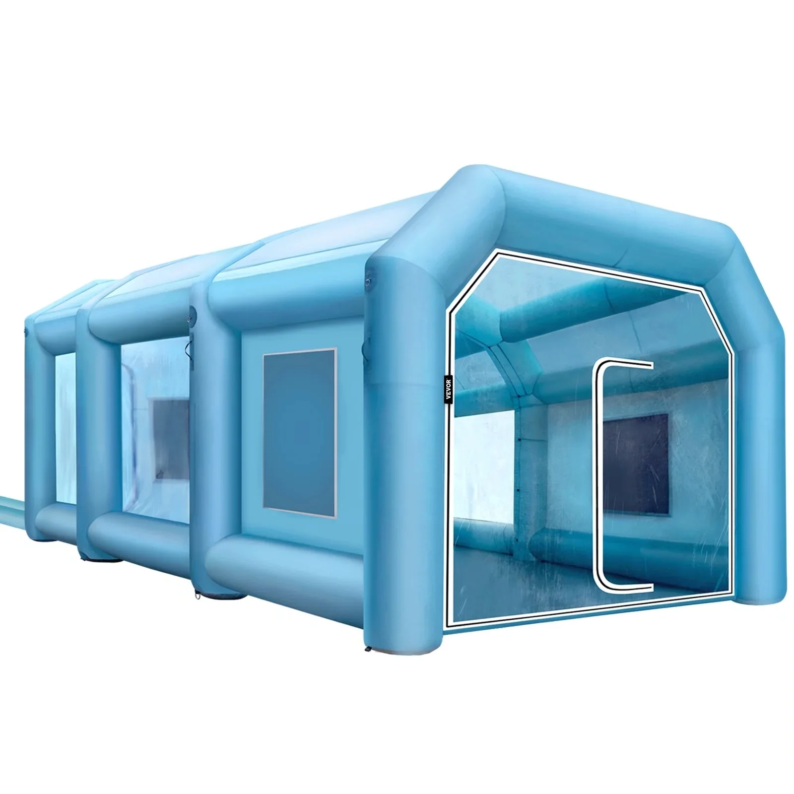 Inflatable Portable Spray Booth Tent Car Paint Air Filter System for DIY Spray Car Parking Tent Workstation Motorcycle Garage