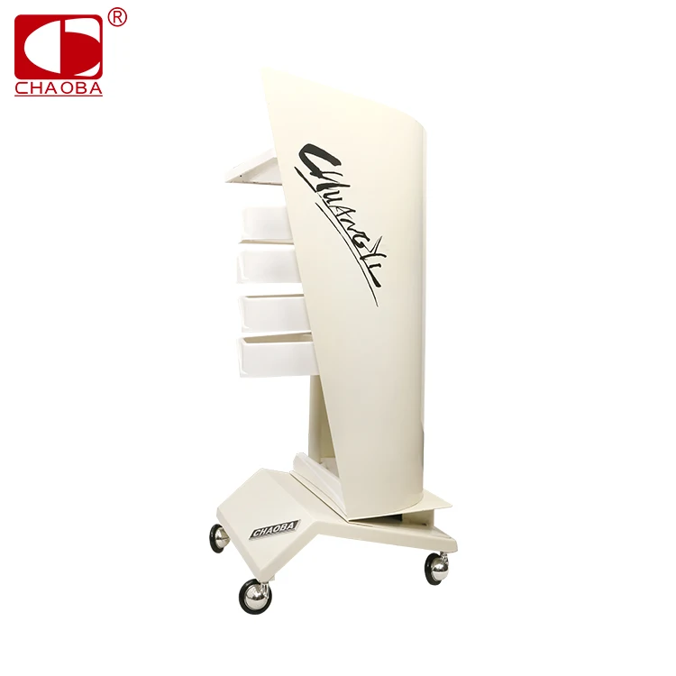 High Quality Portable Cheap Black Salon Metal Plastic Hairdressing Trolley With Strong