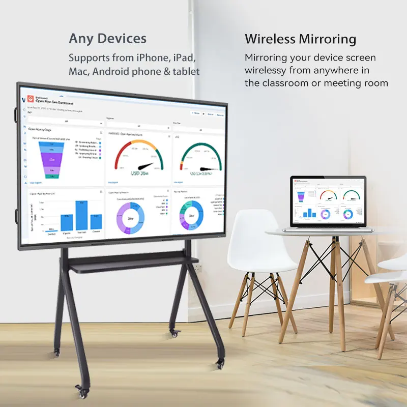 Dropshipping android pc 4K digital signage LCD meeting/teaching interactive whiteboard conference system digital blackboard