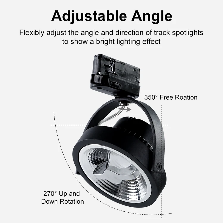 Adjustable Lighting AR111 Track Light ANTI-GLARE DESIGN LED Track Light for Showcase, Residential