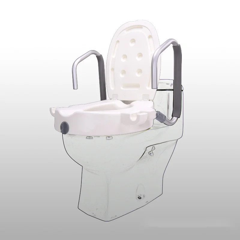 Plastic Raised Toilet Seat Toilet Riser For Elderly Or Pregnant Woman Or Disabled People With Armrest SC7060B-N-4