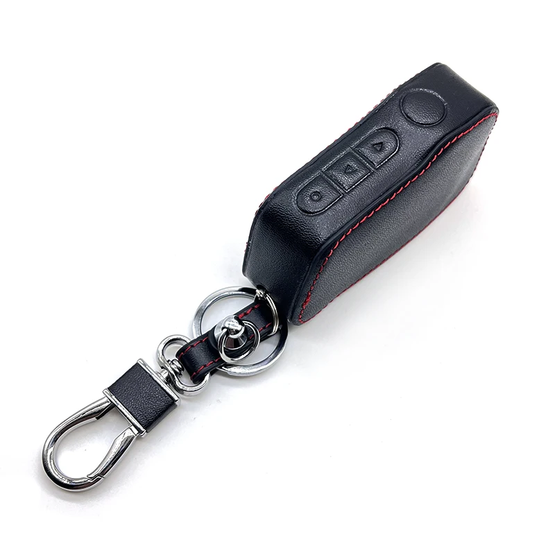 Leather keycase suitable for Starline A93 folding remote control uncut keychain two-way car alarm Starline A93 dual key