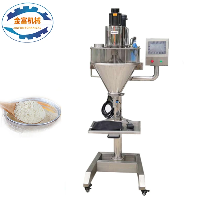 Semi Automatic Powder Screw Auger  Filler Season Spices Chilli Soybean Powder Filling Machine