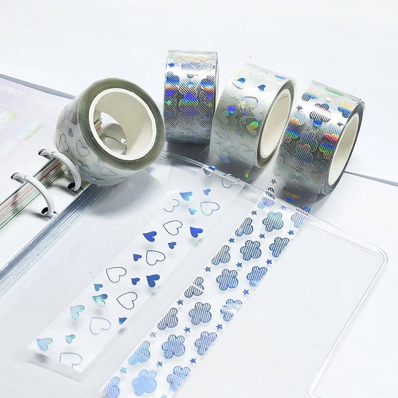 Голографическая Васи-лента с принтом на заказ Производитель Декоративной ленты для блокнота Маскировочная прозрачная Васи-бумажная лента из