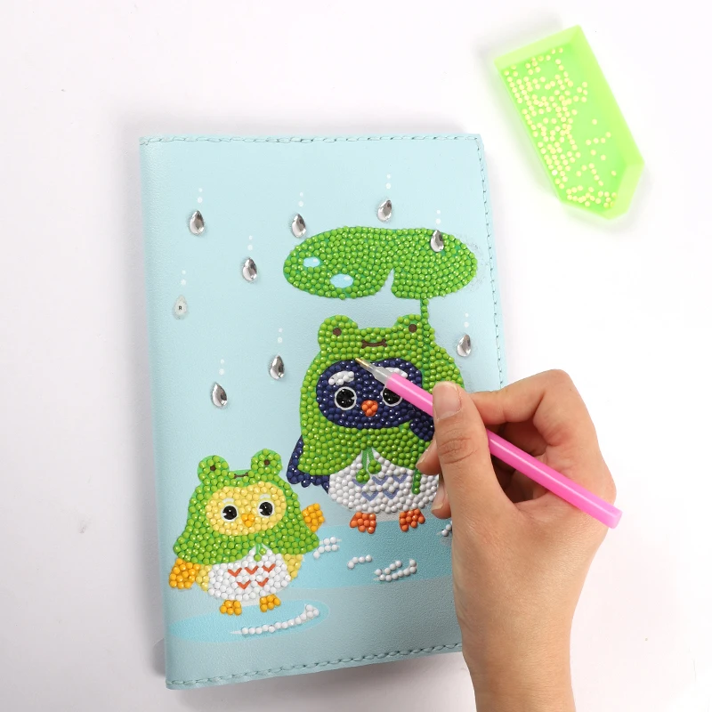 5D DIY Handmade PU Leather Sewing Diamond Painting Magic Notebook Special Shape Arts Kids Kits Toys Gift For Kids Adults