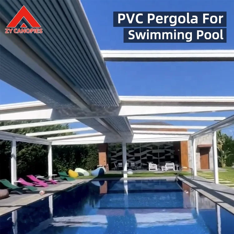 16. Легко установить автоматический пульт дистанционного управления Pergola Gazebos Открытый регулируемый ПВХ алюминиевый