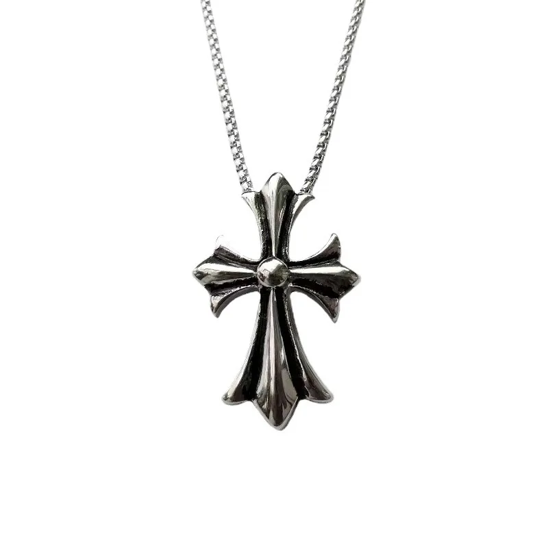 Hip Hop Cross Pendant Necklace Vintage Cross Stainless Steel Chain Necklace Collection of Cross Styles Fashion Jewelry Necklace