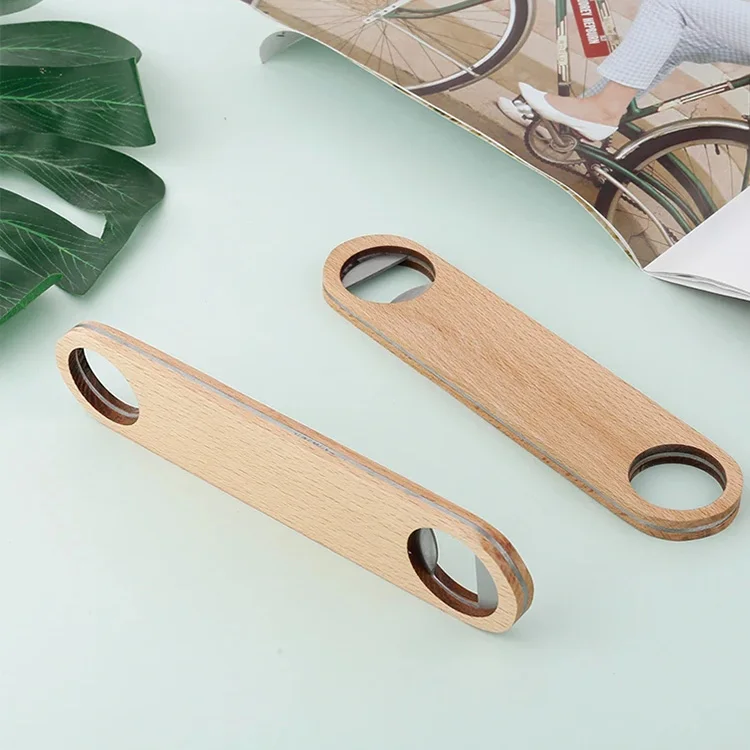 Custom Wooden Hotel Flat Board Bottle Opener Home Beer Cap Wooden Cover Wood Bottle Opener