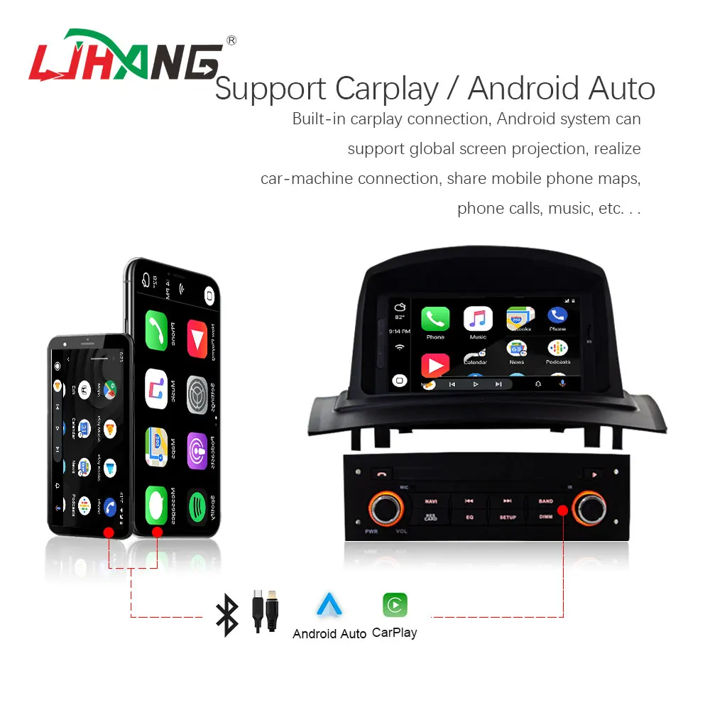 Android 13 8+128G Car multimedia stereo DVD Player radio For RENAULT Megane II/Fluence 2002-2008 gps navigation