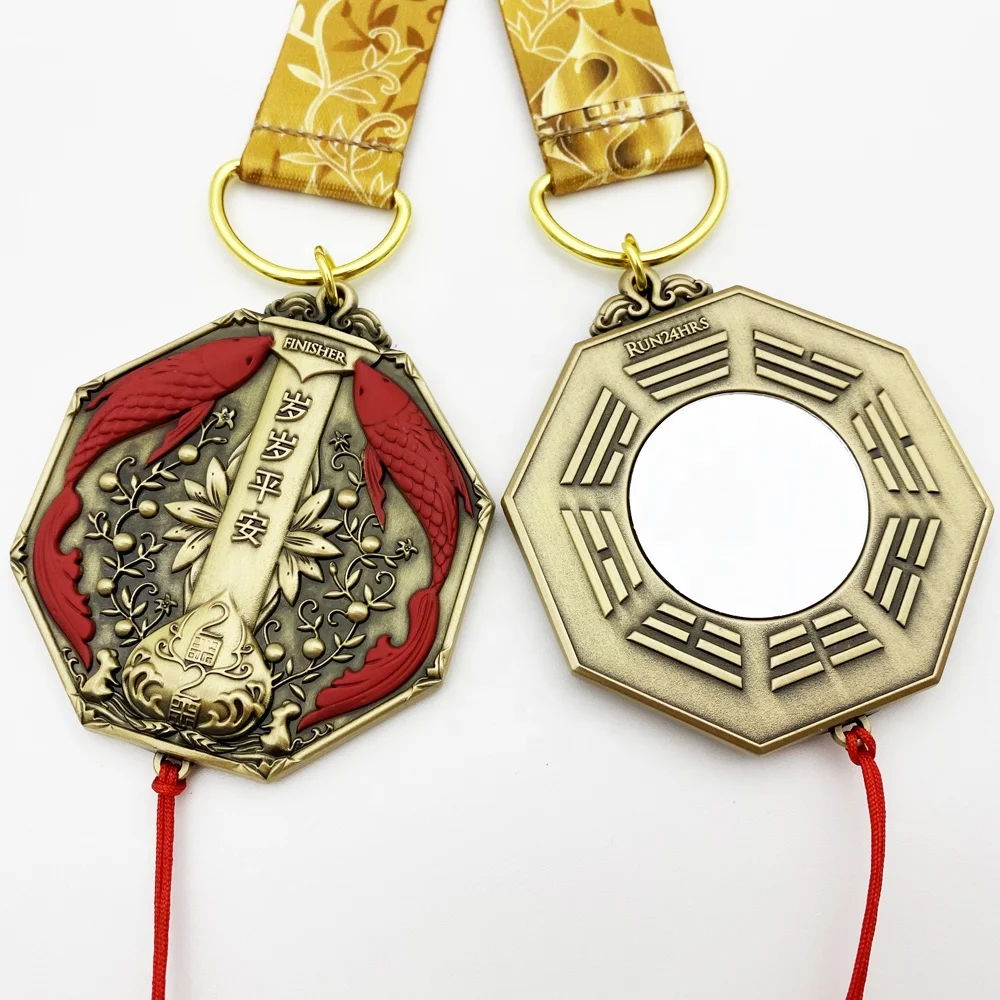 Wholesale Commemorative Custom Marathon Race Metal Award 3D Medals with Chinese Knot