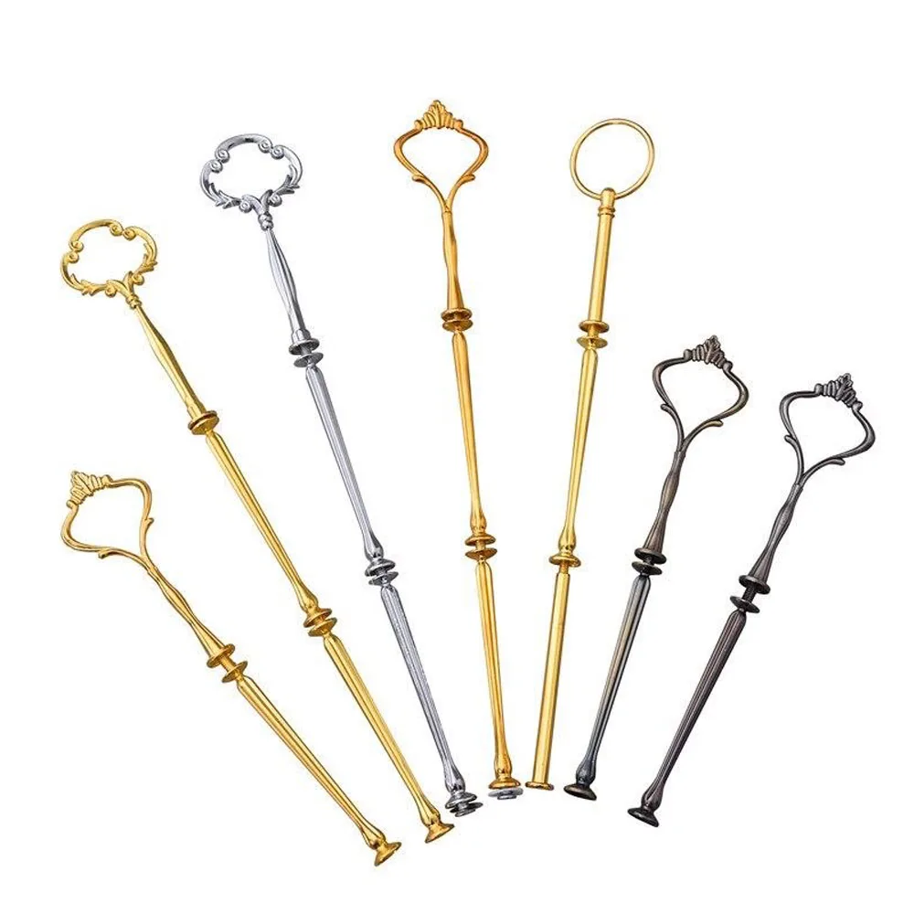 Sliver Circle Design 3-tier Cake Stand Fittings Rods Handles